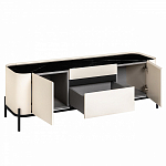 ТВ-тумба белая с чёрной столешницей с 2-мя дверками и ящиком San Marco варинант исполнения - 2 | Loft Concept в Брянске