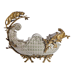 Чаша для фруктов из фарфора бронзовыми фигурками леопардов Eden Garden варинант исполнения - 3 | Loft Concept в Брянске