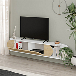 ТВ-тумба подвесная белая с полкой и откидной дверцей цвета древесины TONE TV STAND WHITE варинант исполнения - 3 | Loft Concept в Брянске