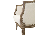 Кресло низкое с мягкой обивкой из льна на 4-х деревянных ножках Emile Armchair beige варинант исполнения - 4 | Loft Concept в Брянске