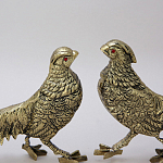Статуэтка бронзовая пара Фазаны золотые Bronze Birds варинант исполнения - 3 | Loft Concept в Брянске