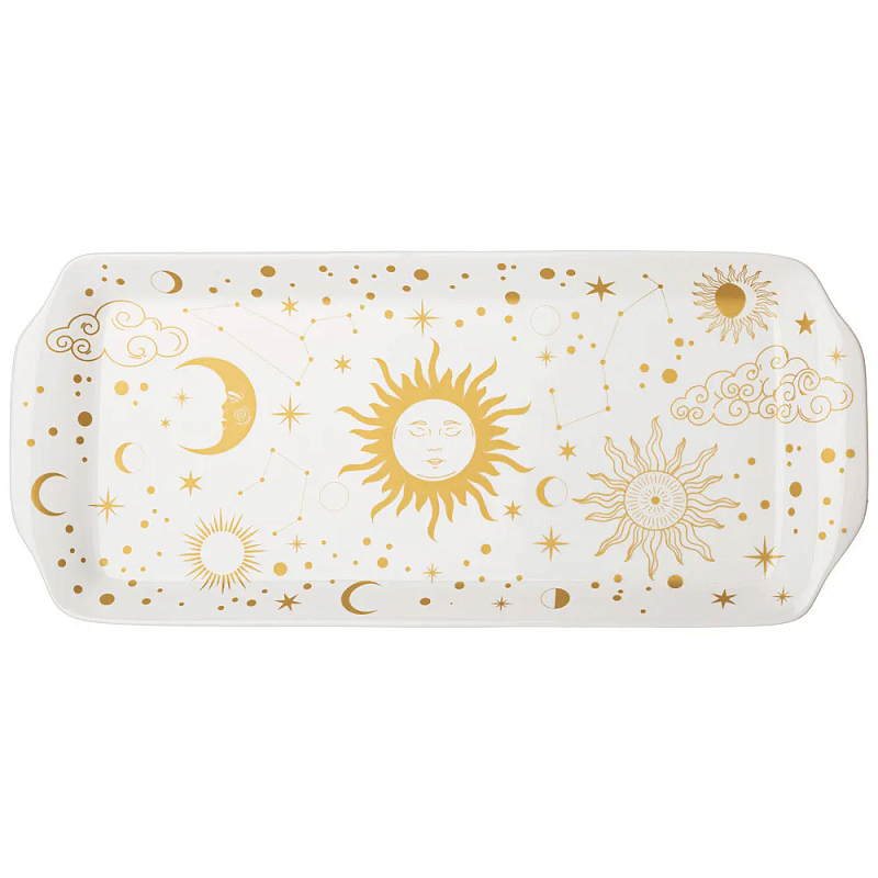 Блюдо прямоугольное из фарфора с рисунком звезд и созвездий Porcelain Astronomy Collection Белый Золотой Блюдо прямоугольное из фарфора с рисунком звезд и созвездий Porcelain Astronomy Collection Белый Золотой в Брянске | Loft Concept