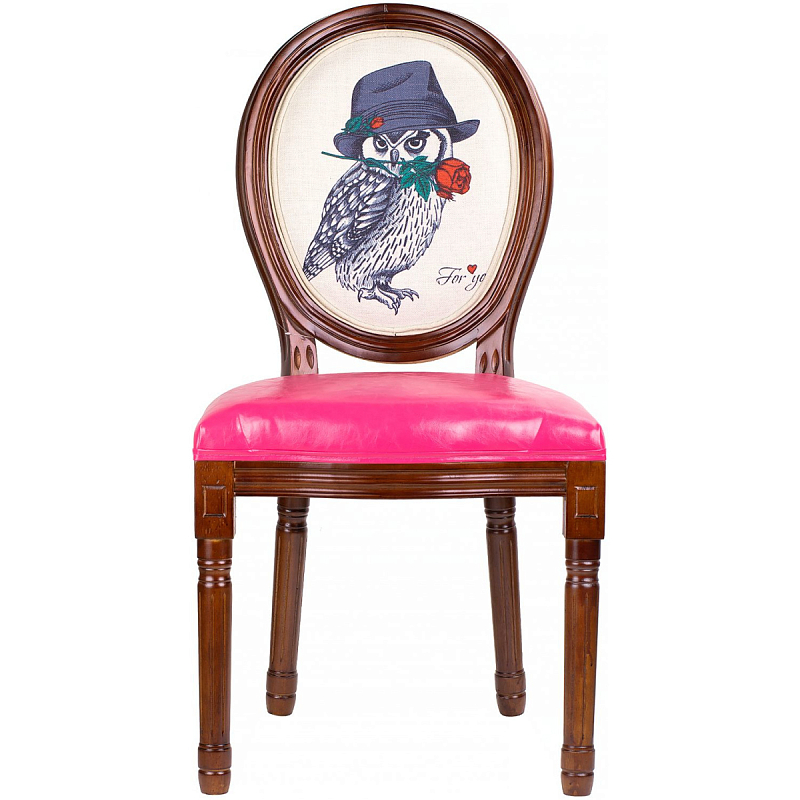 Стул French the owl is elegant Белый Бежевый Розовый Серый Стул French the owl is elegant Белый Бежевый Розовый Серый в Брянске | Loft Concept