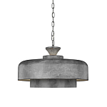 Подвесной светильник с массивным круглым стальным плафоном серого цвета в индустриальном стиле на цепи Feiss варинант исполнения - 1 | Loft Concept в Брянске