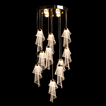 Люстра каскадная с 10-ю прозрачными плафонами Wave Line варинант исполнения - 3 | Loft Concept в Брянске