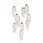 Люстра каскадная с 10-ю прозрачными плафонами Wave Line варинант исполнения - 1 | Loft Concept в Брянске