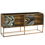 Дизайнерский комод с 4-мя дверцами в черно-золотых тонах Calista варинант исполнения - 2 | Loft Concept в Брянске