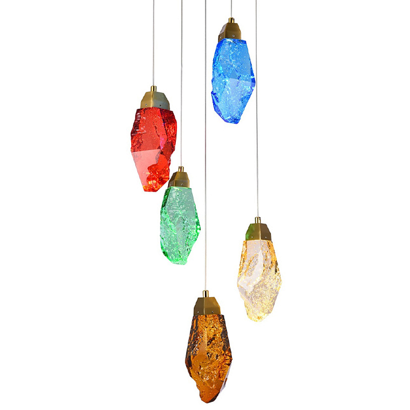 Потолочный светильник с пятью цветными плафонами Soar Colorful Lamp Латунь Мульти Потолочный светильник с пятью цветными плафонами Soar Colorful Lamp Латунь Мульти в Брянске | Loft Concept
