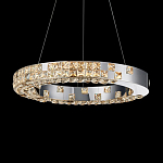 Люстра серебряная в форме кольца с мозаичным хрустальным оформлением Sparks of Crystal варинант исполнения - 2 | Loft Concept в Брянске