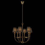 Люстра на металлическом основании бронзового цвета с 6-ю черными конусовидными абажурами Dignity варинант исполнения - 3 | Loft Concept в Брянске