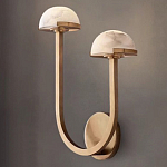 Бра с 2-мя мраморными плафонами на латунном корпусе Light Warm Light варинант исполнения - 4 | Loft Concept в Брянске