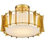 Потолочный светильник круглый с каркасом в форме треугольников и тканевым абажуром Brutal Light варинант исполнения - 3 | Loft Concept в Брянске