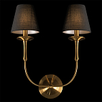 Бра с металлическим основанием бронзового цвета и 2-мя черными конусовидными абажурами Dignity варинант исполнения - 4 | Loft Concept в Брянске