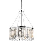 Люстра круглая цвета хром с вертикальными стеклянными трубками и круглыми подвесками Kichler варинант исполнения - 1 | Loft Concept в Брянске