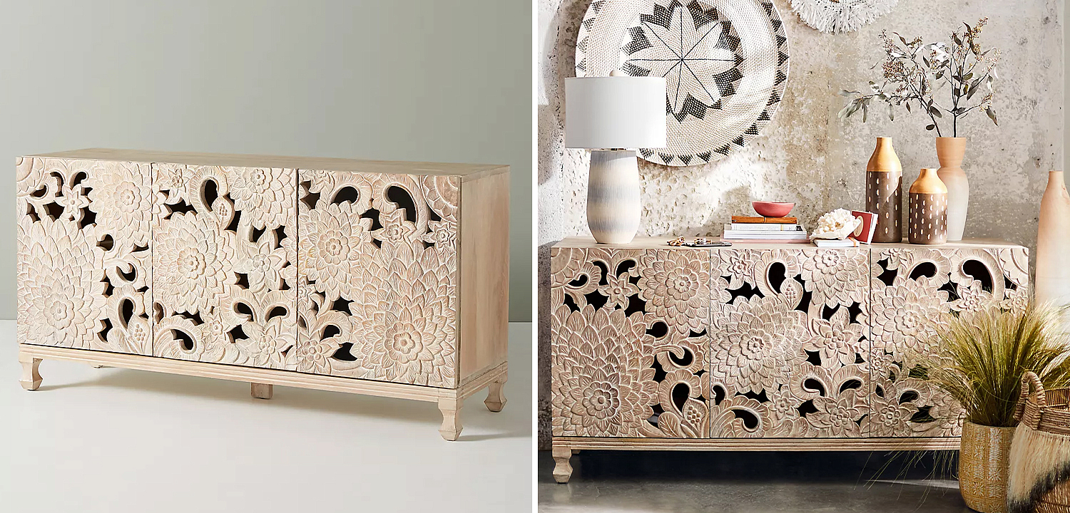 Буфет Handcarved Lotus Media Console Буфет Handcarved Lotus Media Console - Loft-Concept в Брянске