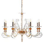 Люстра с 8-ю лампочками и изогнутыми прозрачными элементами из стекла Twisted Glass Candles Chandelier варинант исполнения - 1 | Loft Concept в Брянске