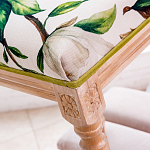 Банкетка из натурального бука золотистая с изображением птиц и цветов Blooming Bird варинант исполнения - 3 | Loft Concept в Брянске