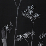 Обои ручная роспись Bamboo Argent on Pitch dyed silk варинант исполнения - 2 | Loft Concept в Брянске