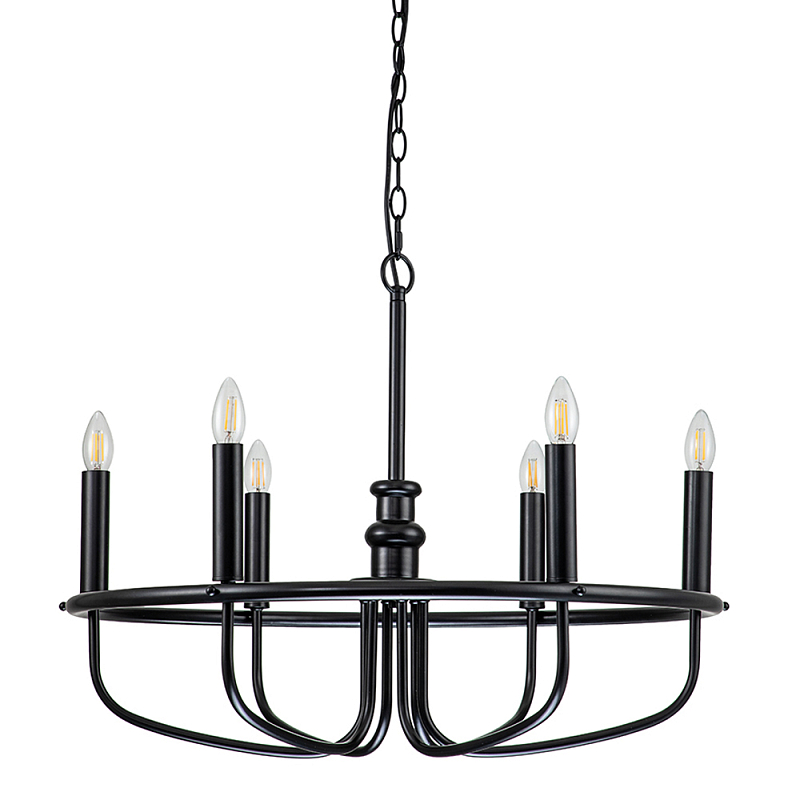 Люстра круглая с 6-ю лампами Kichler Латунь Черный Никель в Брянске | Loft Concept 