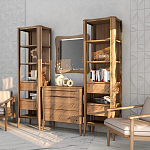 Витрина правая из массива дуба с 5-ю полками и 2-мя ящиками Tasteful Furniture варинант исполнения - 3 | Loft Concept в Брянске