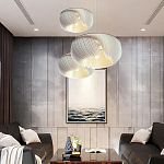 Подвесной светильник с белыми изящными декоративными лепестками Volumetric Petal Lamp варинант исполнения - 7 | Loft Concept в Брянске