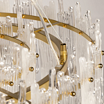 Люстра круглая с прозрачными стержнями разной длины Textured Glass Chandelier варинант исполнения - 10 | Loft Concept в Брянске