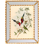 Постер с изображением птиц и цветов в зеркальной раме Blooming Birds Poster варинант исполнения - 2 | Loft Concept в Брянске