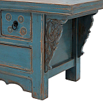 Деревянная ТВ-тумба в китайском стиле с 4-мя ящиками и резным декором голубая Luo Chinese TV Stand Blue варинант исполнения - 3 | Loft Concept в Брянске