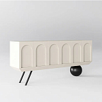 Дизайнерский комод с фактурным фасадом и чёрной ножкой в форме шара Samanta варинант исполнения - 1 | Loft Concept в Брянске