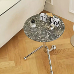 Дизайнерский журнальный стол с круглой столешницей на изогнутых стальных ножках Obafaby варинант исполнения - 2 | Loft Concept в Брянске