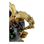 Ваза из фарфора черная с цветочной росписью и бронзовыми элементами Spring Garden варинант исполнения - 2 | Loft Concept в Брянске