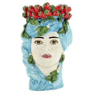Ваза Vase Strawberries Head Lady Azure