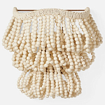 Настенный светильник с подвесками из деревянных бусин молочного цвета Wooden Beads Wall Lamp варинант исполнения - 4 | Loft Concept в Брянске
