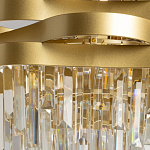 Люстра цвета матового золота с металлическими лентами и длинными прозрачными подвесками Gilded Waves варинант исполнения - 4 | Loft Concept в Брянске