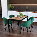 Стол обеденный раздвижной с прямоугольной столешницей на четырех черных ножках Blair варинант исполнения - 9 | Loft Concept в Брянске