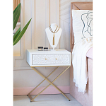 Приставной столик с выдвижным ящиком  White Table Carved Pattern варинант исполнения - 8 | Loft Concept в Брянске