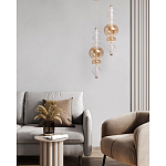 Подвесной светильник с вертикальной композицией из прозрачных и янтарных стеклянных шаров и ромбов Gabriel Scott Luna варинант исполнения - 11 | Loft Concept в Брянске