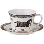 Чайный сервиз из фарфора с изображением лошадей на 6 персон 15 предметов Porcelain Horse Set  варинант исполнения - 1 | Loft Concept в Брянске