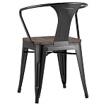 Черный глянцевый стул с сиденьем из натурального дерева TOLIX варинант исполнения - 5 | Loft Concept в Брянске