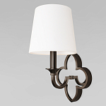 Бра с белым текстильным абажуром и декоративным основанием в виде четырехлистника с зеркальной вставкой Vitorino варинант исполнения - 1 | Loft Concept в Брянске