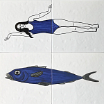 Плитка с узором Рыба пловчиха варинант исполнения - 1 | Loft Concept в Брянске