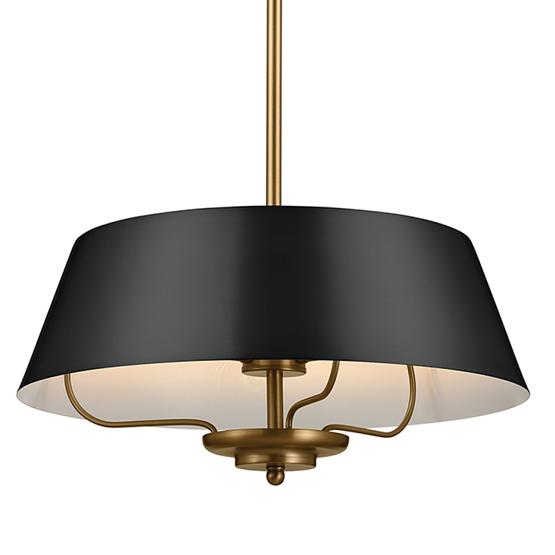 Подвесной светильник с конусовидным металлическим абажуром черного цвета Kichler Латунь Черный в Брянске | Loft Concept 