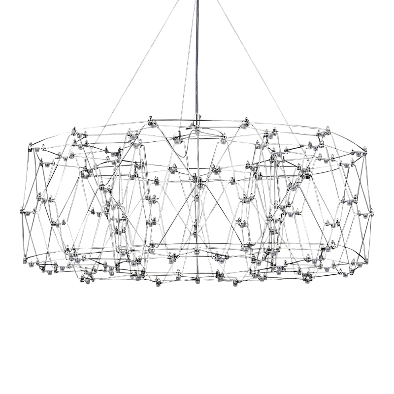 Люстра с тонкой металлической конструкцией цвета хром Quasar Прозрачный Хром в Брянске | Loft Concept 