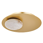 Бра с овальным основанием золотого цвета  и плафоном из алебастра Shaw Lighting варинант исполнения - 1 | Loft Concept в Брянске