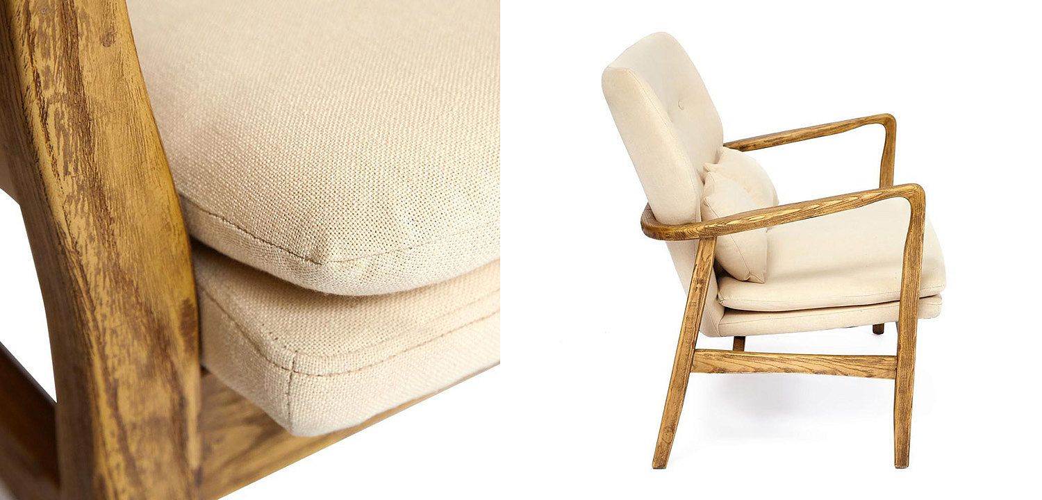 Диван с каркасом из массива дерева Makeshift sofa beige Диван с каркасом из массива дерева Makeshift sofa beige - Loft-Concept в Брянске