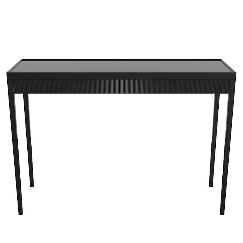 Консоль с скрытым выдвижным ящиком Console with Ribbed Pattern Черный Белый Консоль с скрытым выдвижным ящиком Console with Ribbed Pattern Черный Белый в Брянске | Loft Concept