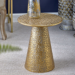 Журнальный столик с конусообразной основой и текстурной поверхностью золотого цвет Ethnic Metal варинант исполнения - 3 | Loft Concept в Брянске