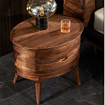 Прикроватный столик из дерева с 2-мя ящиками Moon Walnut Furniture варинант исполнения - 3 | Loft Concept в Брянске