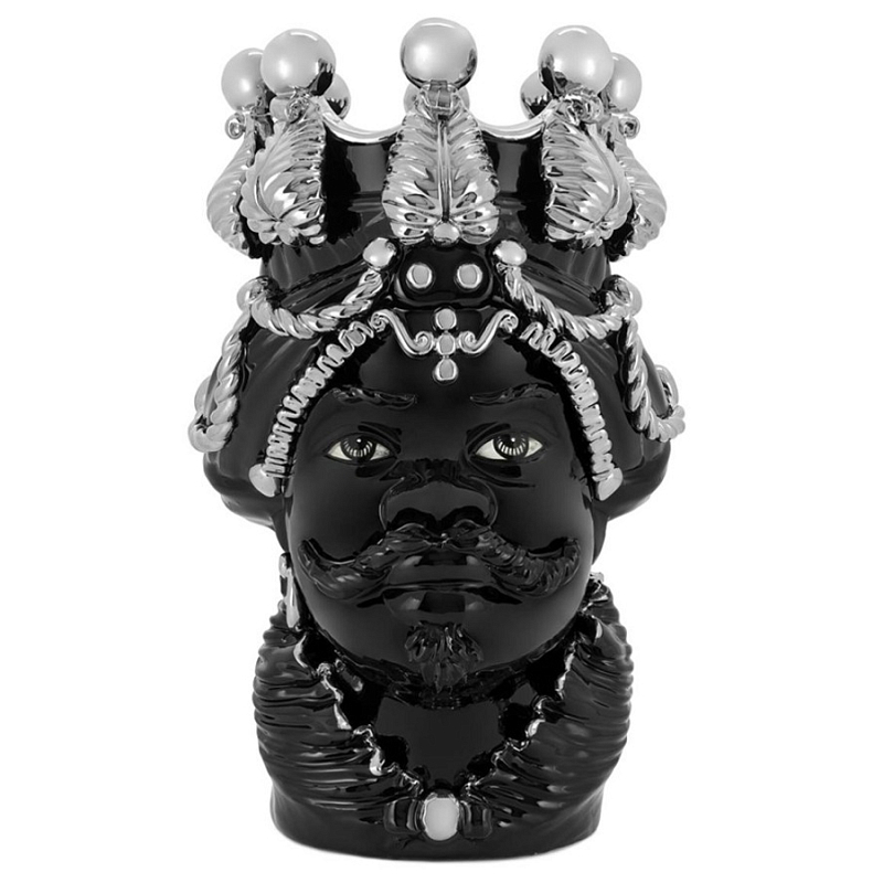 Ваза Vase Moro Man Ltd Platinum Черный Серебряный в Брянске | Loft Concept 