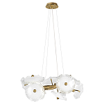 Люстра подвесная круглая с ветвистыми бронзовыми элементами и стеклянными рифлеными дисками Textured Glass Chandelier варинант исполнения - 1 | Loft Concept в Брянске